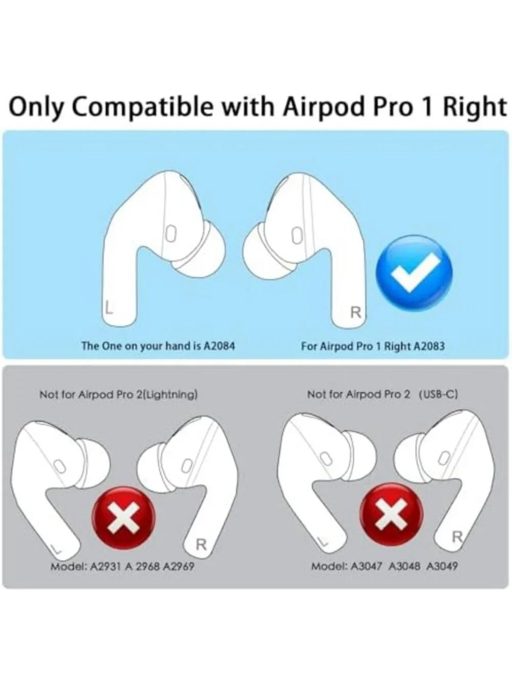 Single Right Earbud for AirPods Pro 1st Gen - OEM Replacement, Wireless Audio